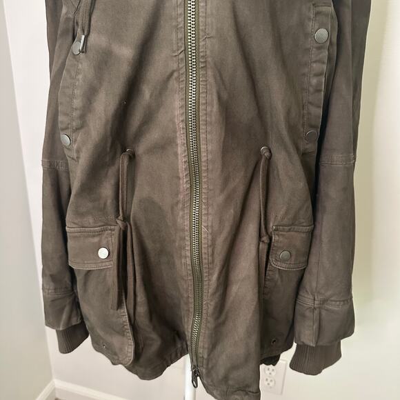 Free People army green lined utility jacket size S - Picture 5 of 9